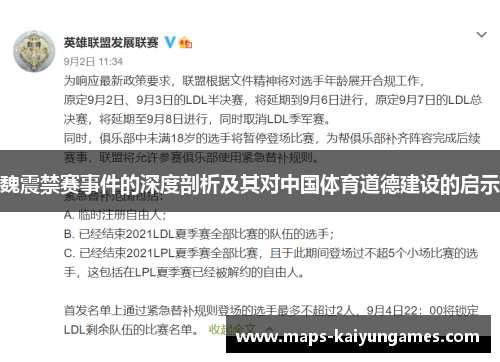 魏震禁赛事件的深度剖析及其对中国体育道德建设的启示
